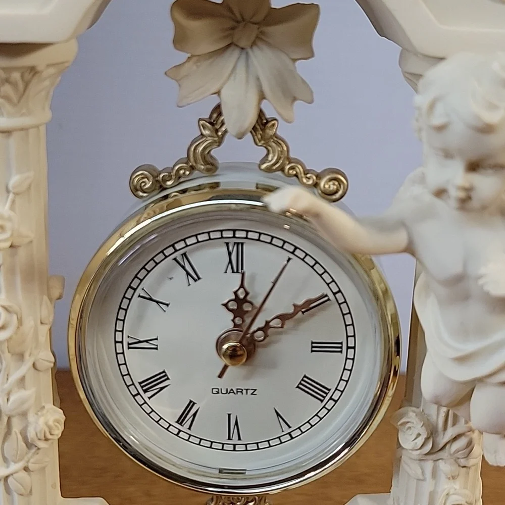 Cherub Clock with Cream Finish